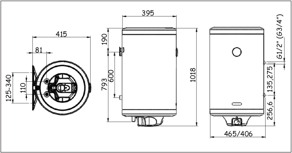 Metalac Hydra EZV 80 E2i tehnicki crtez