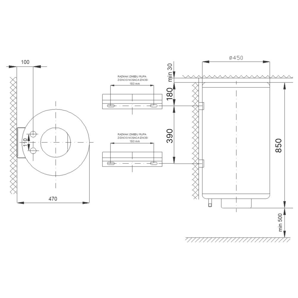 Inox prerada DOM 80 dimenzije